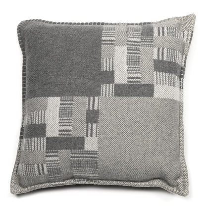 Hermes Wool Cashmere Avalon Paper Block Pillow Gris Acier 1 of 3