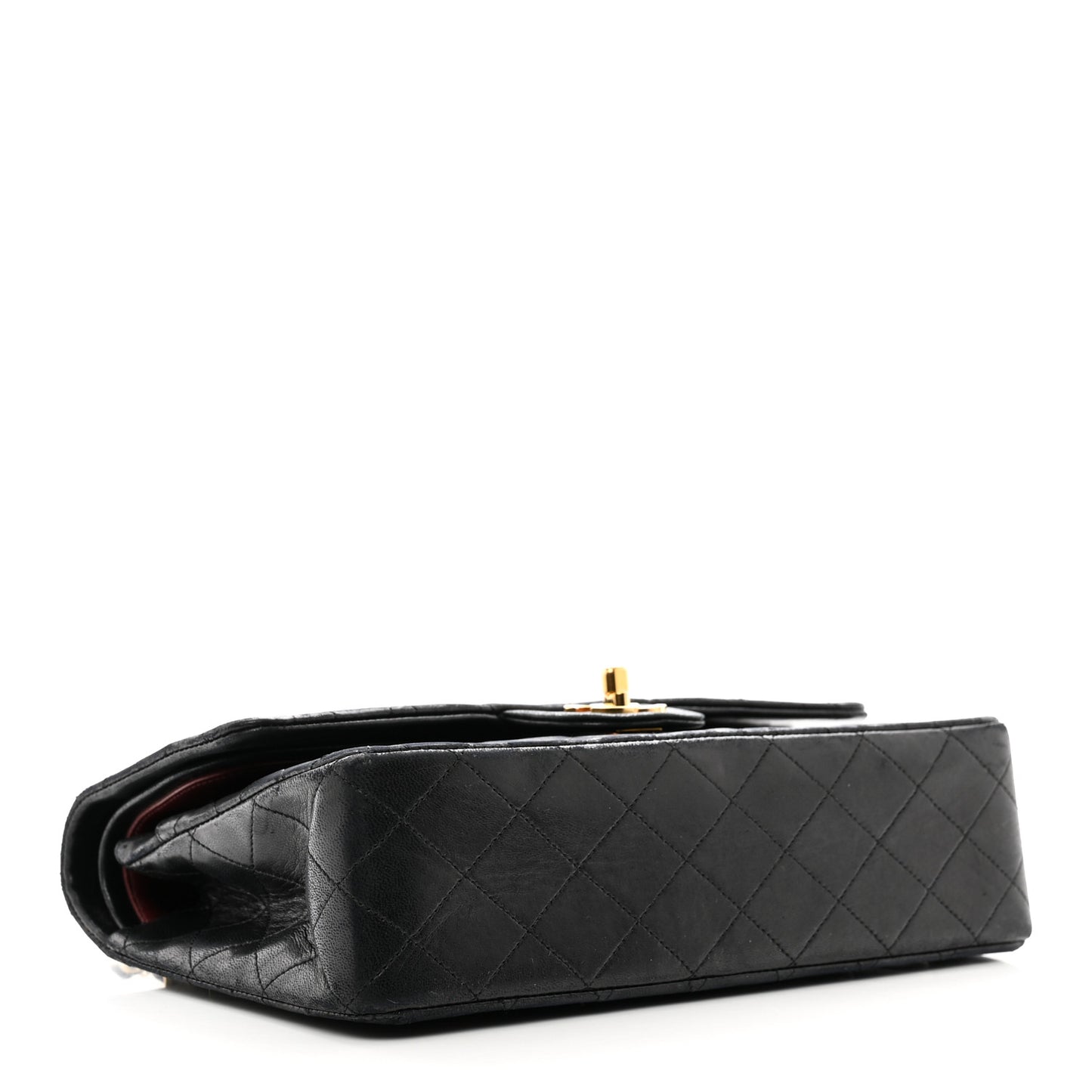 Lambskin Quilted Medium Double Flap Black