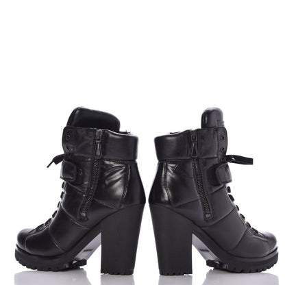 Prada Nappa Lace Up Ankle Boots 38 Black 5 of 13