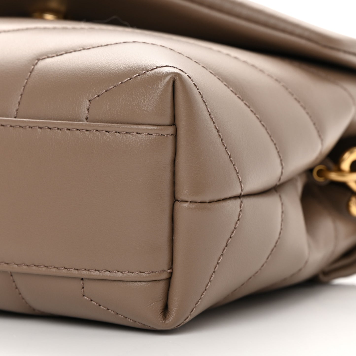 Calfskin Y Quilted Monogram Toy Loulou Crossbody Bag Taupe