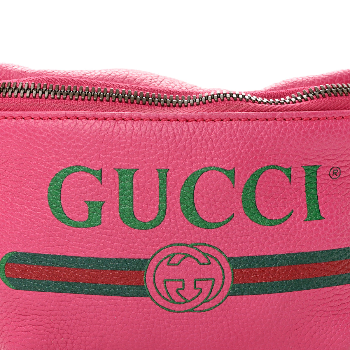 Grained Calfskin Small Logo Belt Bag Box Pink Green