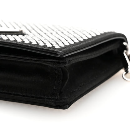 Prada Satin Crystal Metal Triangle Logo Card Holder With Strap Cristal 9 of 11