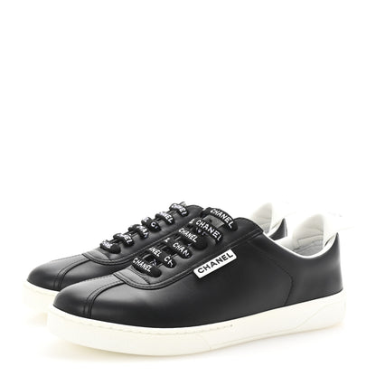 Chanel Calfskin CC Womens Sneakers 36.5 Black 4 of 10