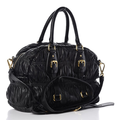 Prada Nappa Gaufre Dome Satchel Black 3 of 10