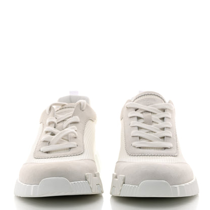 Hermes Suede Goatskin Bouncing Sneakers 41 White 2 of 8