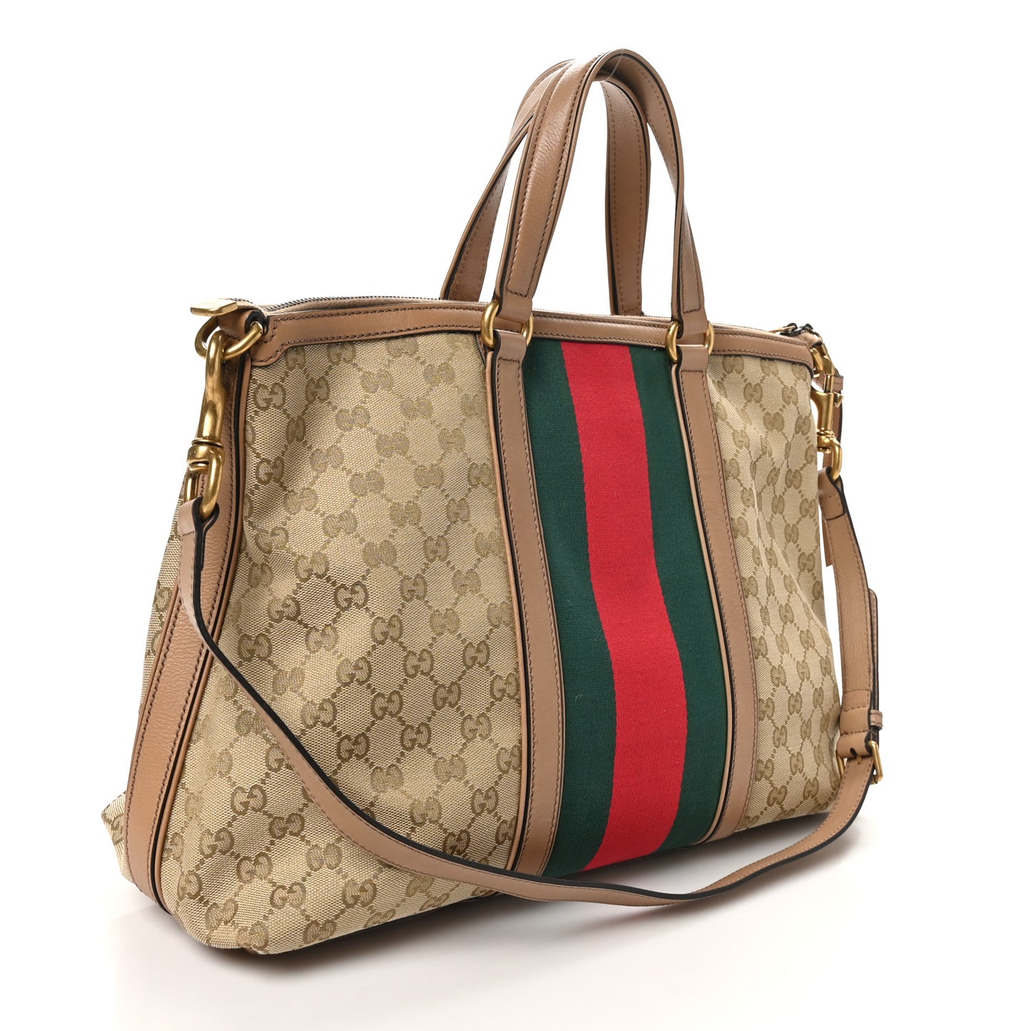 Monogram Web Medium Rania Top Handle Bag Khaki