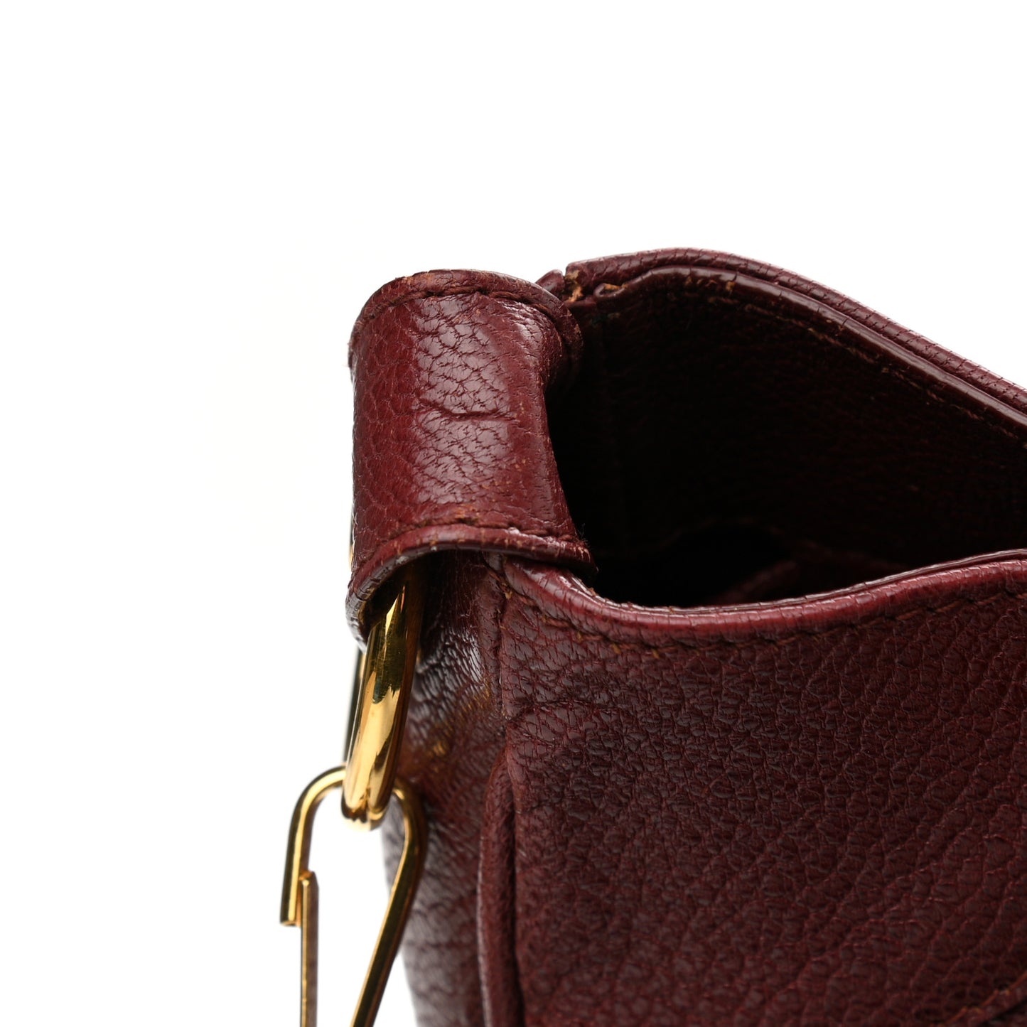 Chevre Gold Metallic Edge Hardware Velo Bordeaux