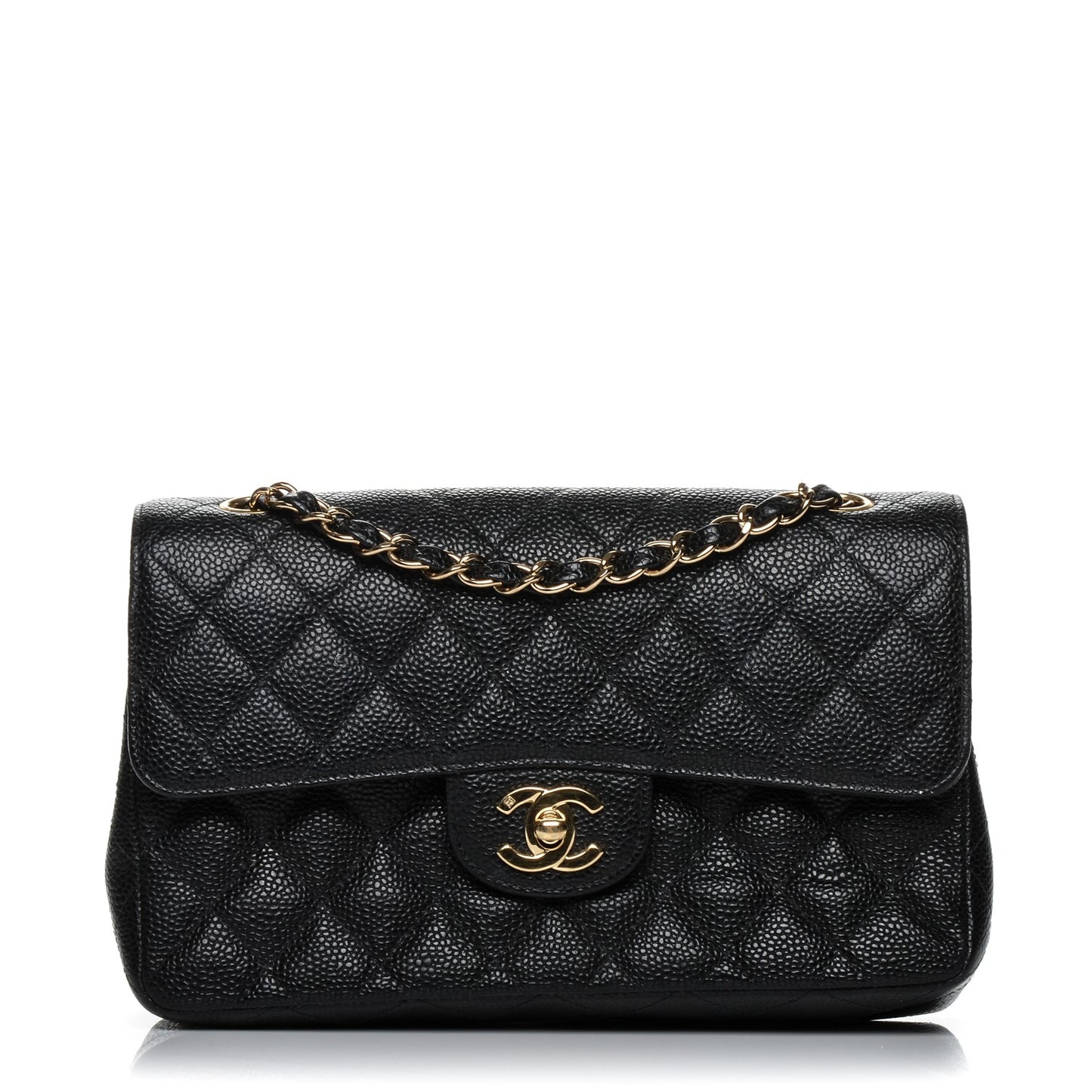 Caviar Quilted Small Double Flap Black