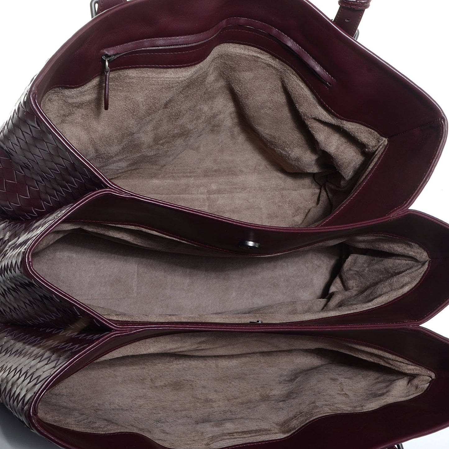 Light Calf Intrecciato Roma Bag Aubergine