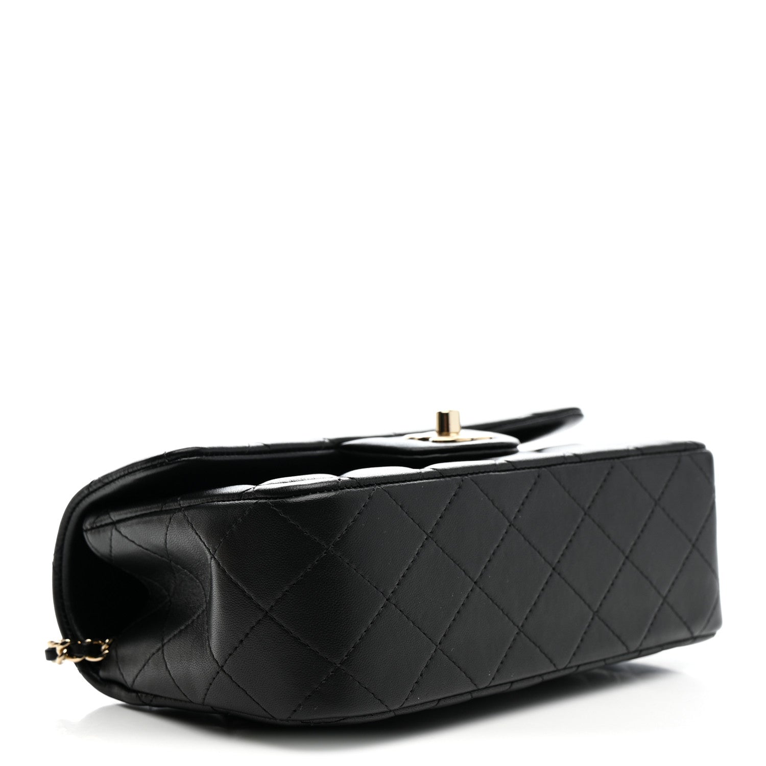 Chanel Lambskin Quilted Mini Top Handle Rectangular Flap Black 4 of 11