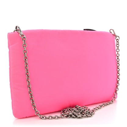 Prada Tessuto Nylon Soft Padded Crossbody Clutch Rosa Fluo 3 of 13