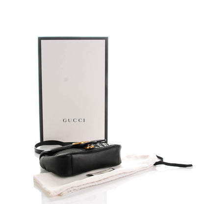 Gucci Calfskin Matelasse Mini GG Marmont Shoulder Bag Black 4 of 7