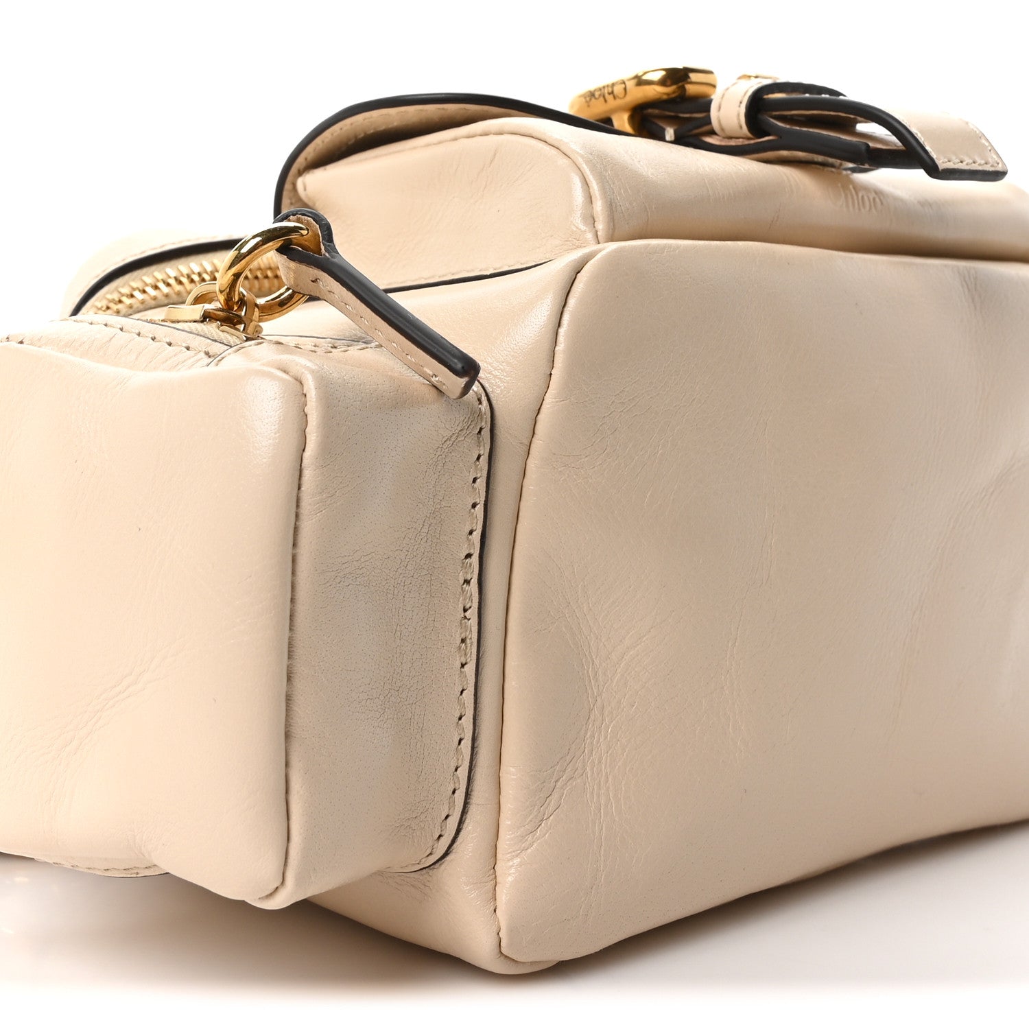 Chloe Shiny Buffalo Small Double Carry Camera Bag Sweet Beige 9 of 10