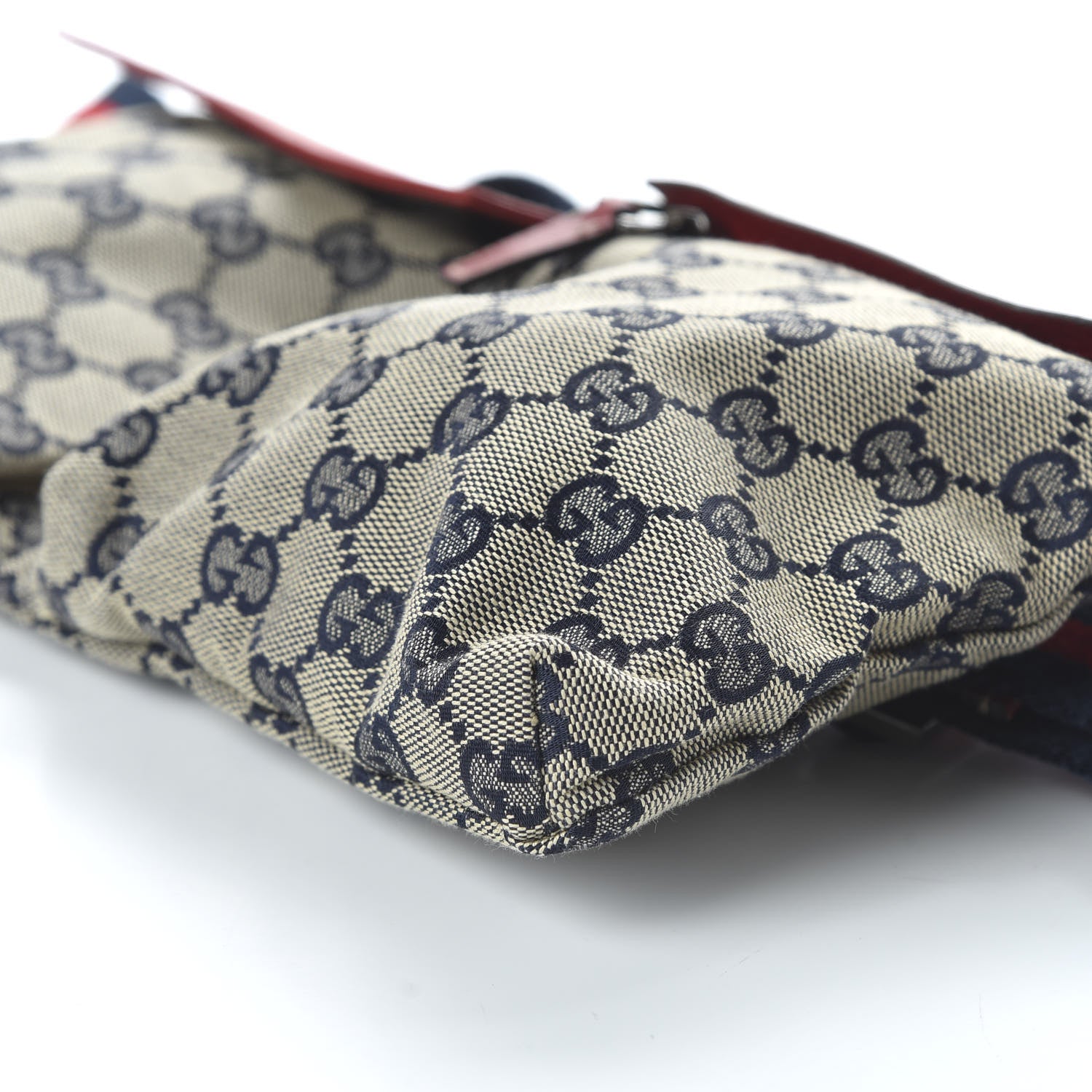 Gucci GG Monogram Web Double Pocket Belt Bag Navy Red 8 of 10