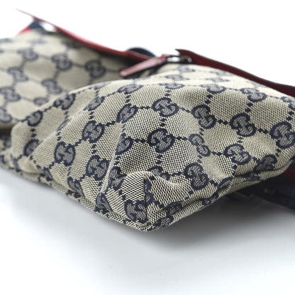 Gucci GG Monogram Web Double Pocket Belt Bag Navy Red 8 of 10