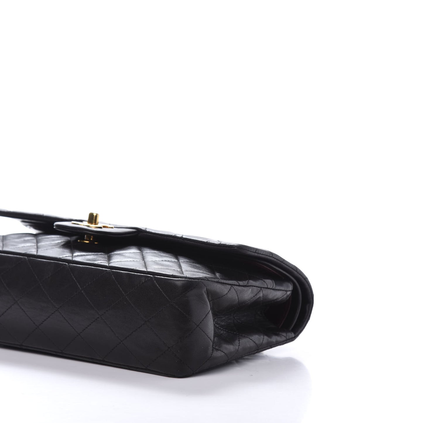 Lambskin Quilted Medium Double Flap Black