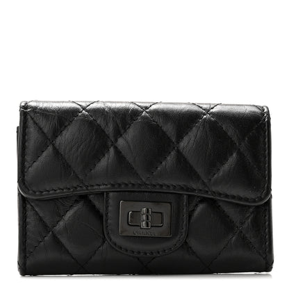 Chanel Aged Calfskin Quilted Reissue Flap Card Holder So Black 1 of 12