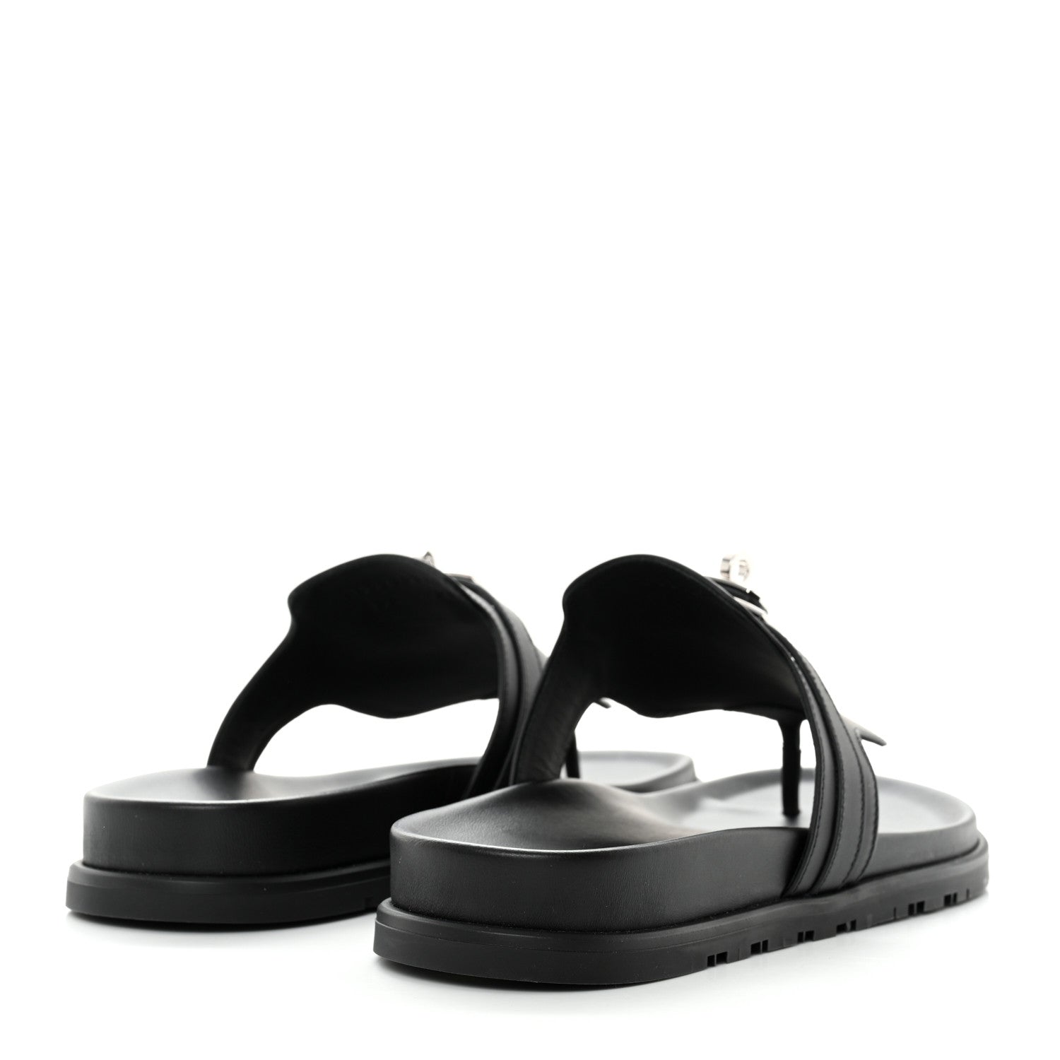 Hermes Calfskin Womens Empire Sandals 39 Black 4 of 8
