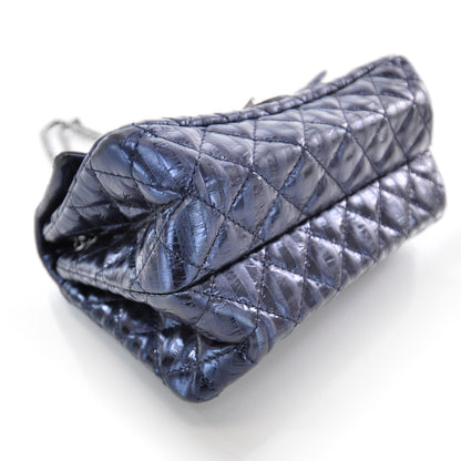 Chanel Striped Accordion Reissue Flap Metallic Blue 4 of 9