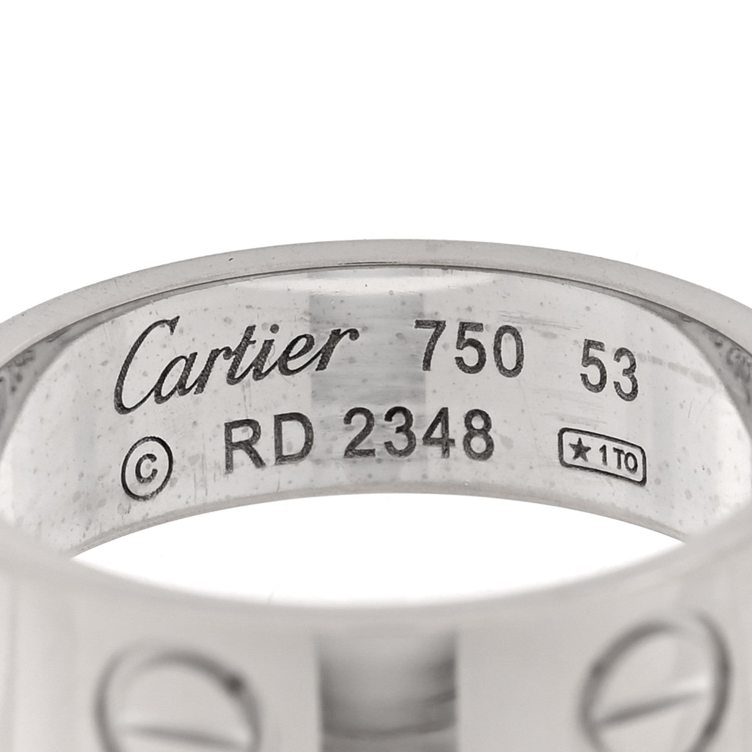 Cartier 18K White Gold 5.5mm LOVE Ring 53 6.5 4 of 4