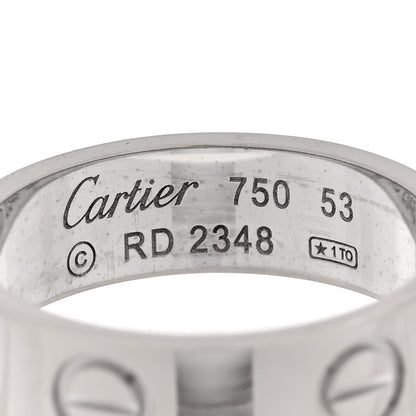 Cartier 18K White Gold 5.5mm LOVE Ring 53 6.5 4 of 4
