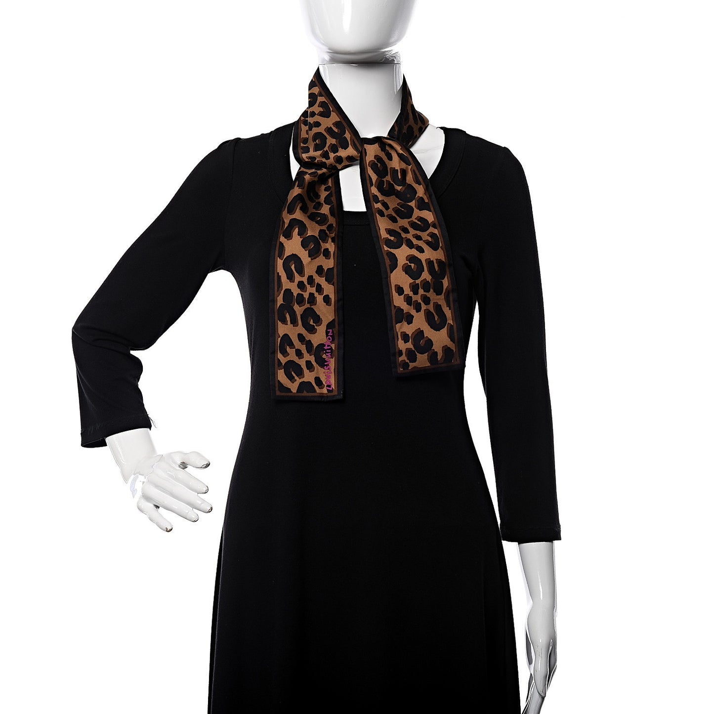 Silk Leopard Bandeau Scarf Marron