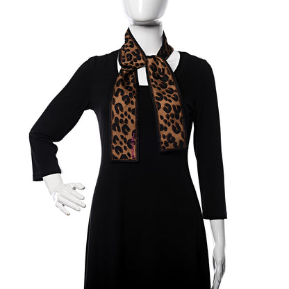 Louis Vuitton Silk Leopard Bandeau Scarf Marron 2 of 4