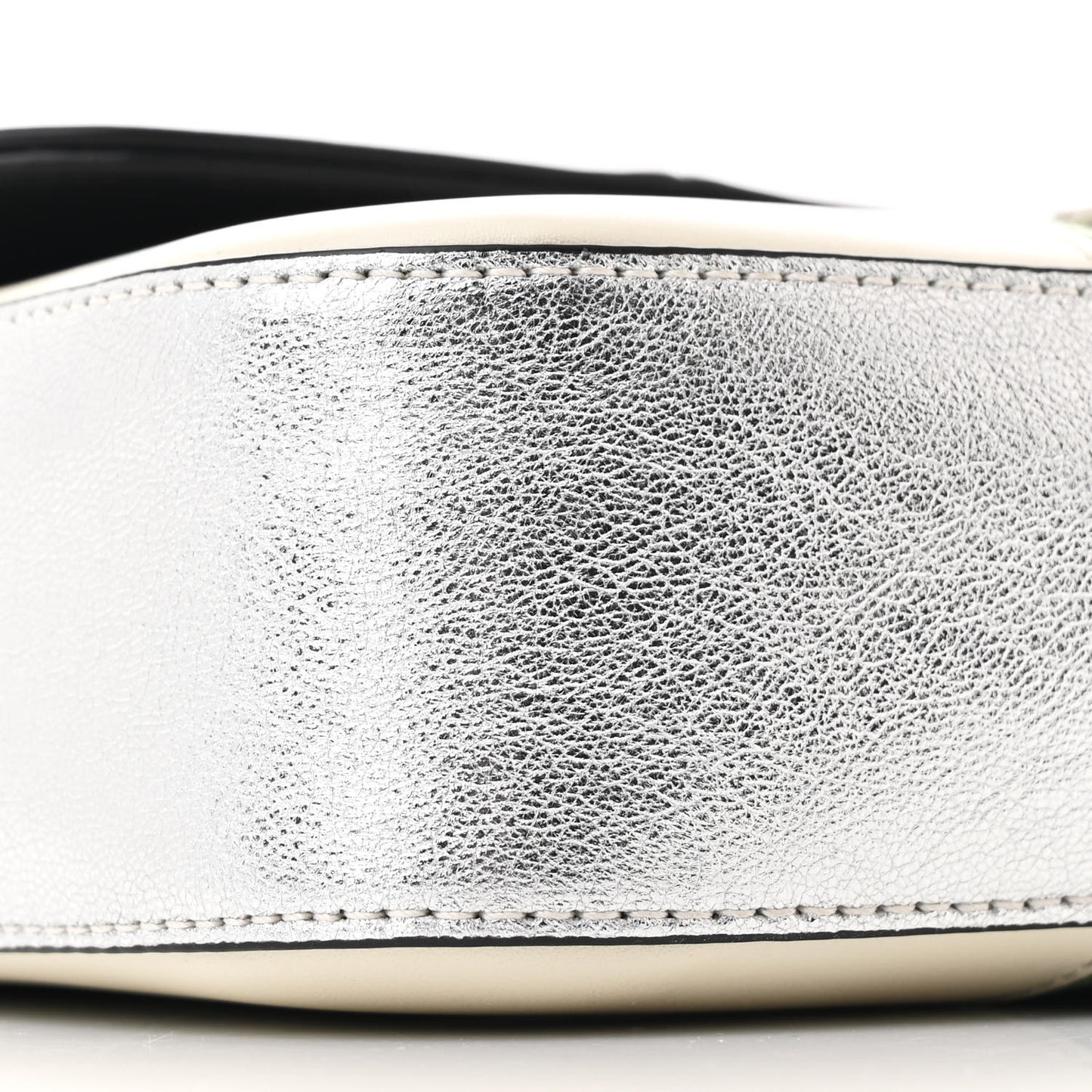 Senna Calfskin Petite GG Top Handle Shoulder Bag Mystic White Silver Multicolor