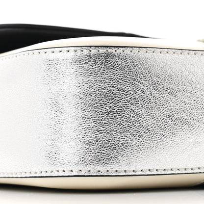 Gucci Senna Calfskin Petite GG Top Handle Shoulder Bag Mystic White Silver Multicolor 9 of 11