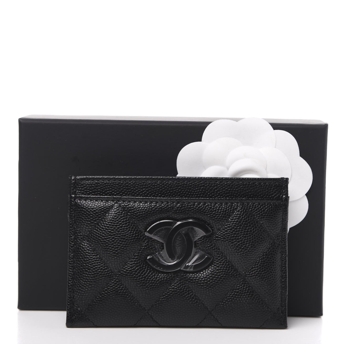 Caviar Quilted My Everything Card Holder Black