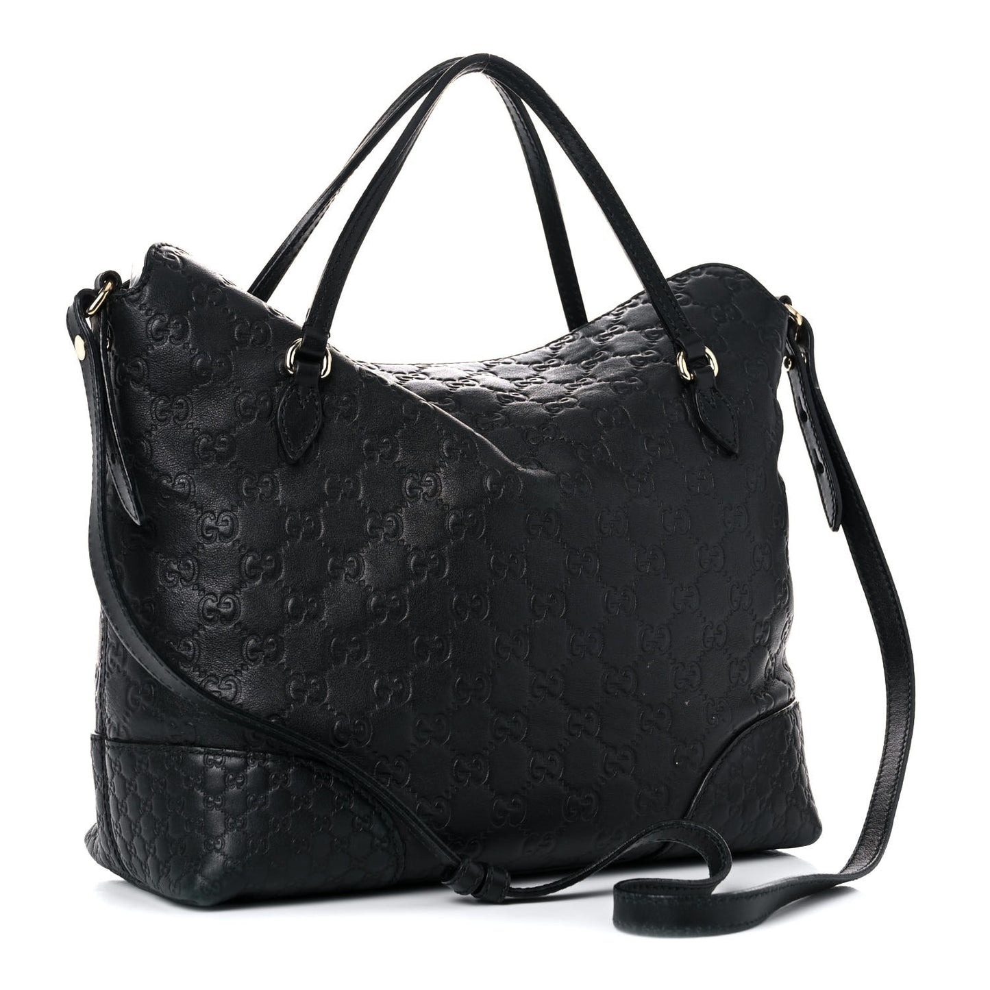 Guccissima Medium Bree Foldover Tote Black