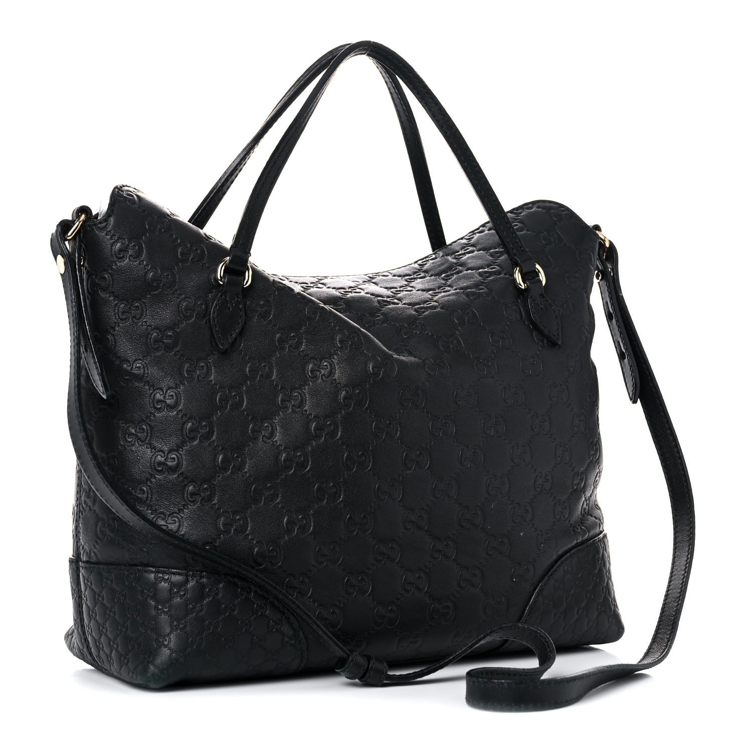 Gucci Guccissima Medium Bree Foldover Tote Black 3 of 26