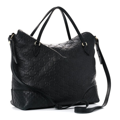 Gucci Guccissima Medium Bree Foldover Tote Black 3 of 26