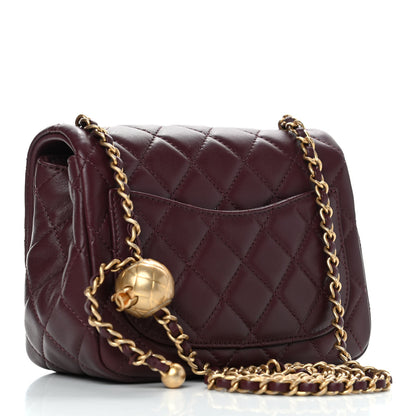 Chanel Lambskin Quilted Mini Pearl Crush Flap Burgundy 2 of 4