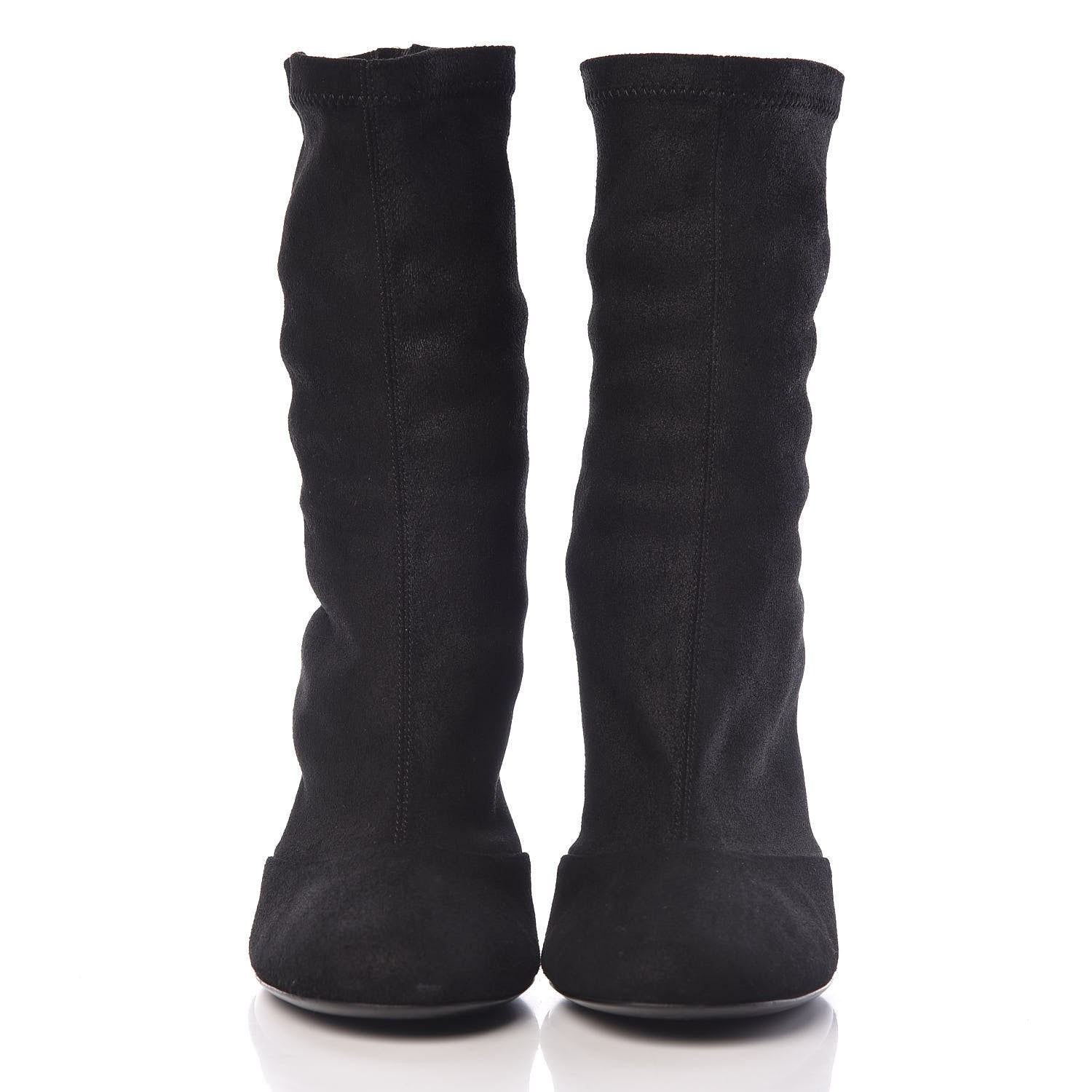 Chanel Suede Short Boots 38 Black 2 of 10