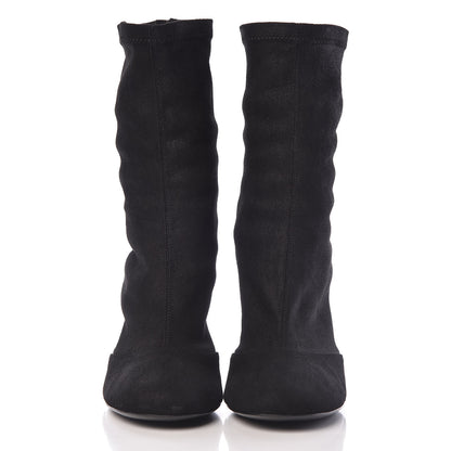 Chanel Suede Short Boots 38 Black 2 of 10