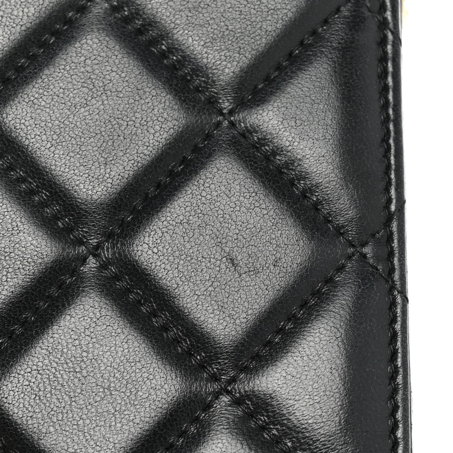 Chanel Lambskin Enamel Quilted Chain Phone Holder Black 12 of 13