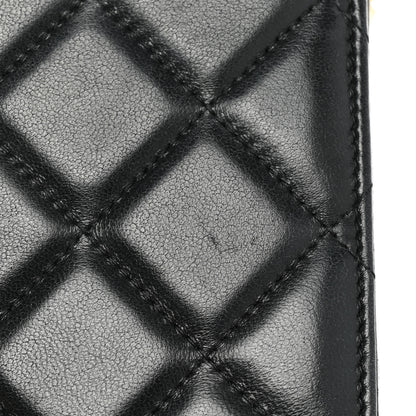Chanel Lambskin Enamel Quilted Chain Phone Holder Black 12 of 13