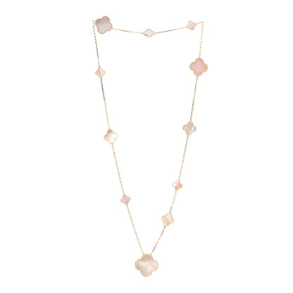 Van Cleef & Arpels 18K Yellow Gold Mother of Pearl 11 Motifs Magic Alhambra Necklace 3 of 5