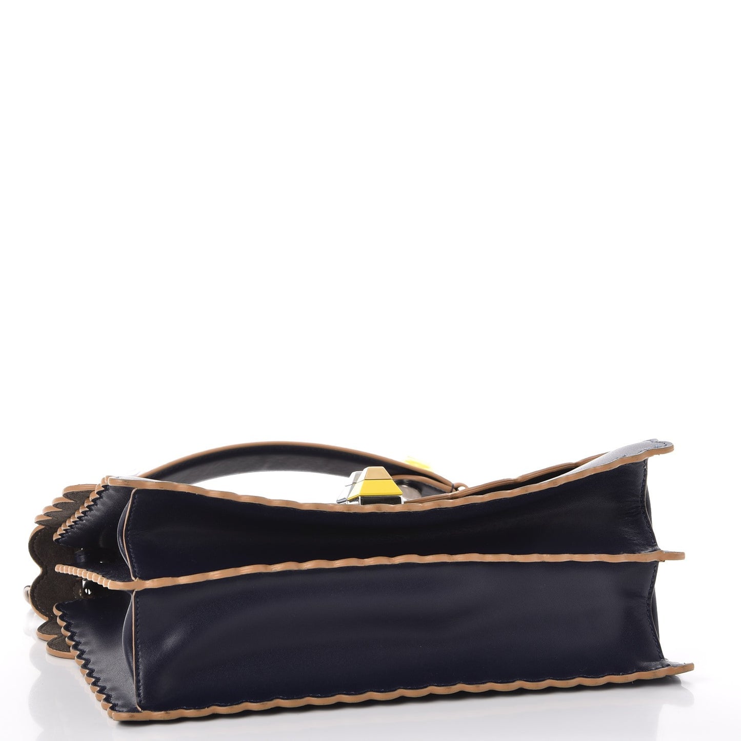 Vitello Liberty Scalloped Studded Kan I Shoulder Bag Blueberry
