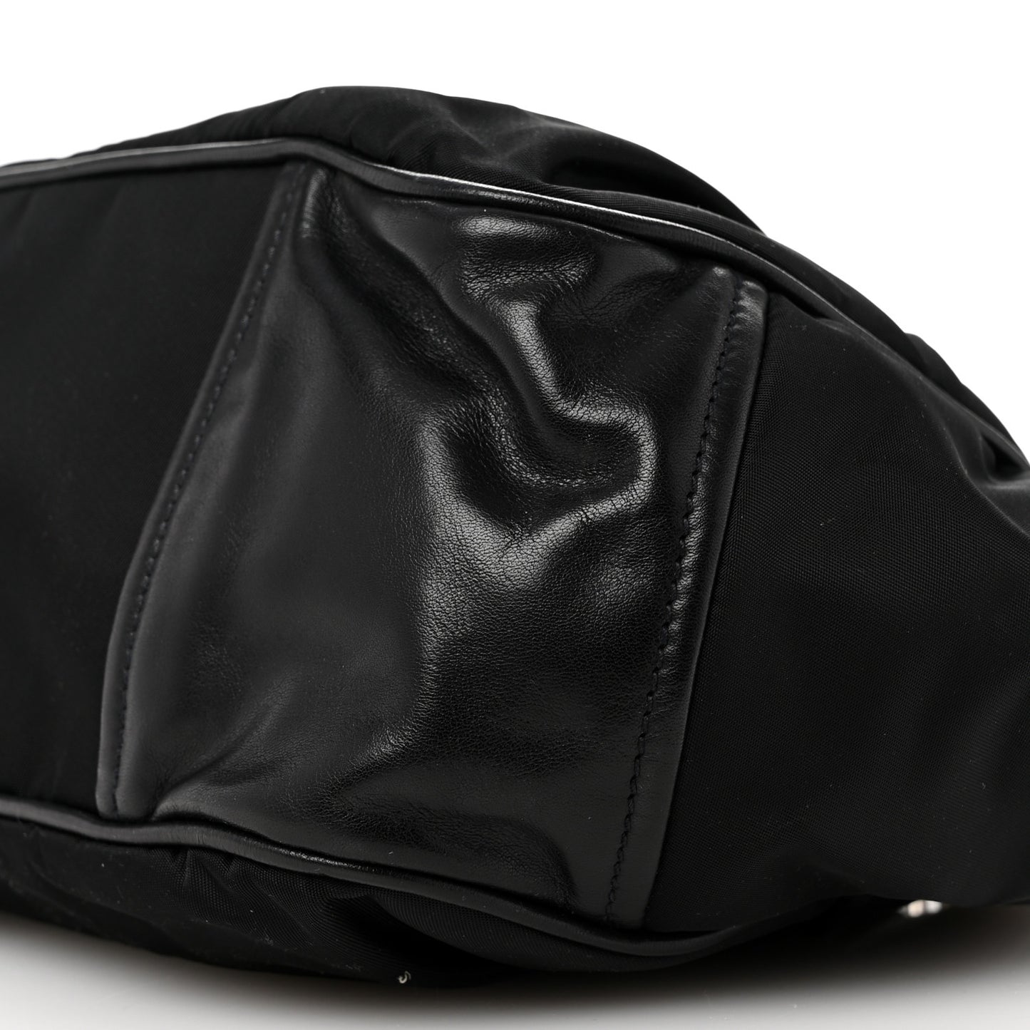 Tessuto Nylon Chain Shoulder Bag Black