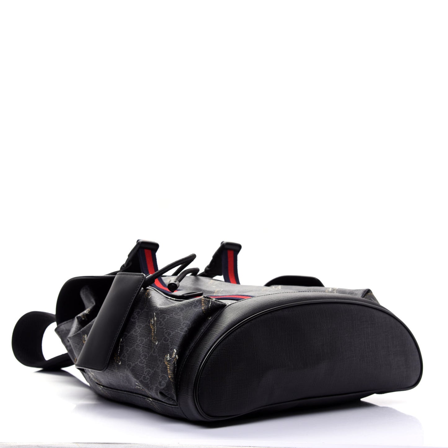 GG Supreme Monogram Tigers Double Buckle Backpack Black Multicolor