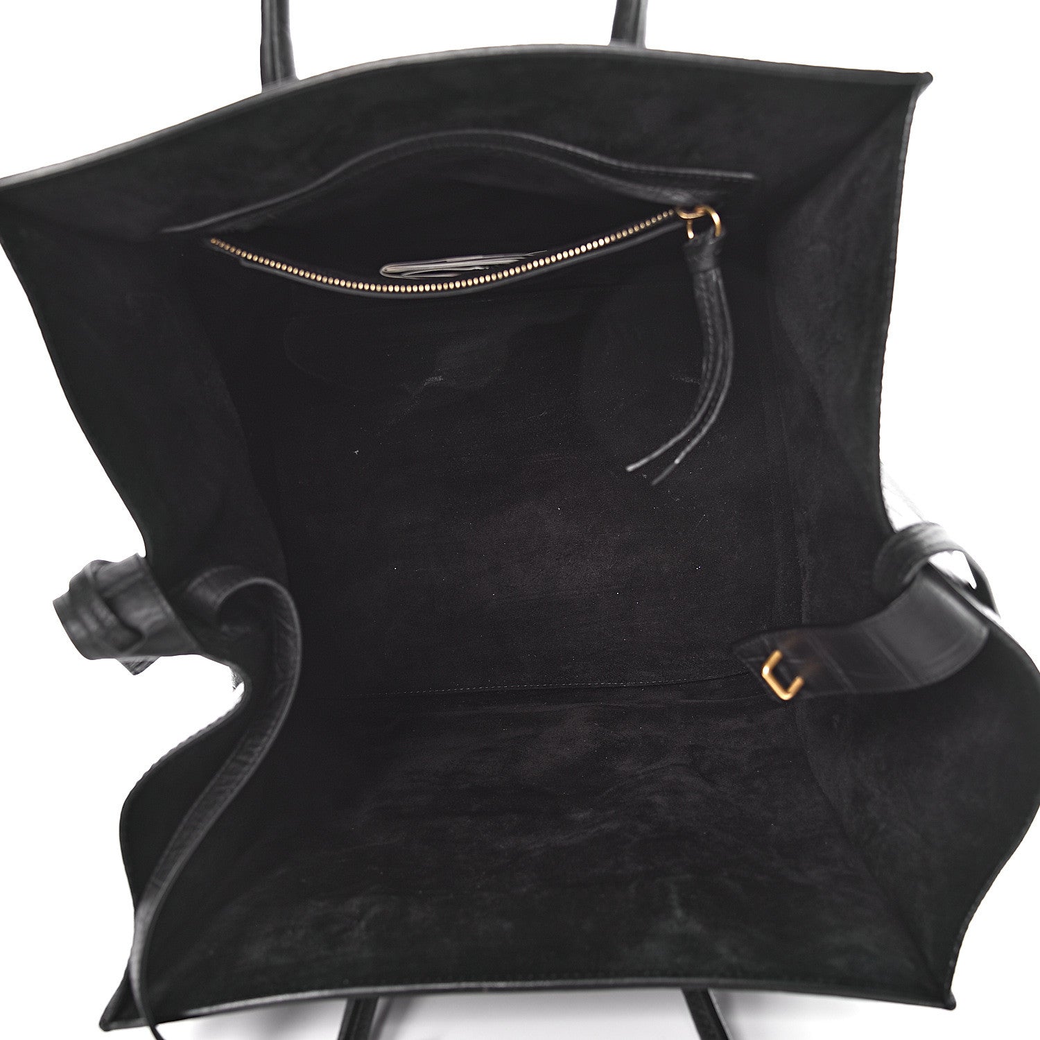 Celine Crocodile Embossed Calfskin Medium Phantom Luggage Black 5 of 17