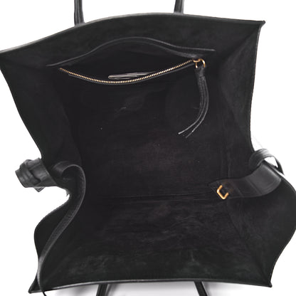 Celine Crocodile Embossed Calfskin Medium Phantom Luggage Black 5 of 17