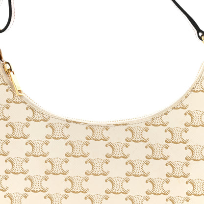 Celine Canvas Calfskin Ava Triomphe Shoulder Bag White 9 of 15