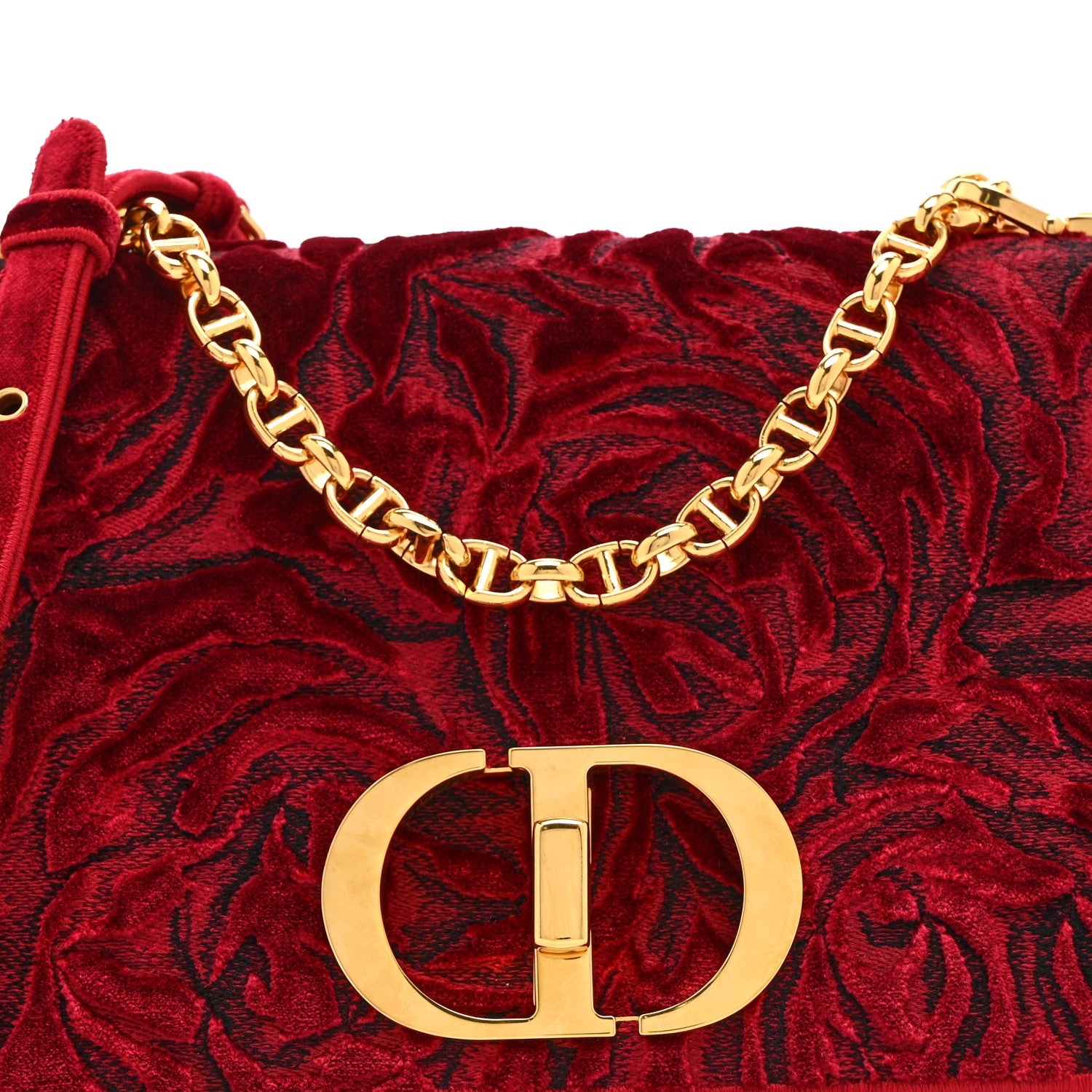Christian Dior Velvet Rose Medium Caro Bag Rouge 8 of 10