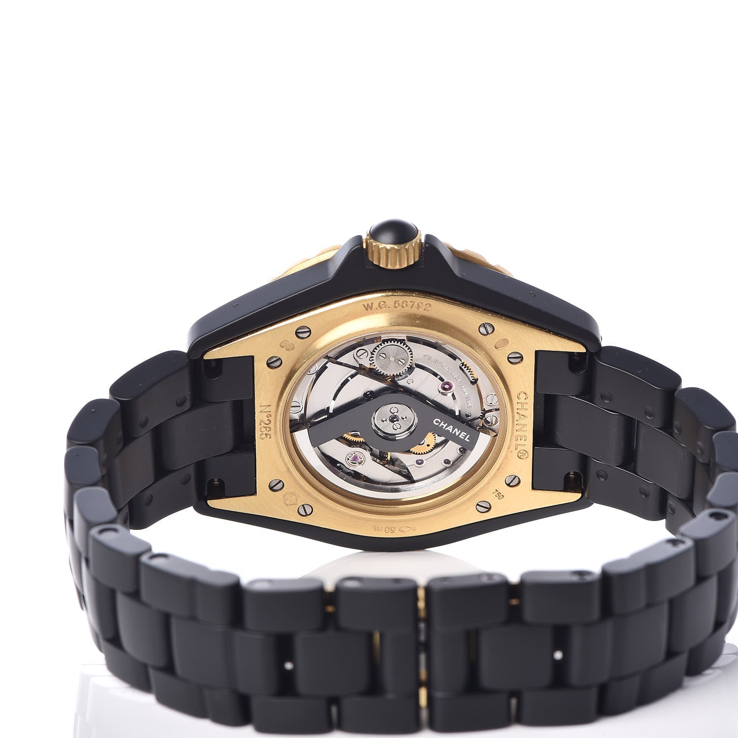 Chanel Stainless Steel 18K Yellow Gold Matte Ceramic 41mm J12 Automatic Watch Black 5 of 6
