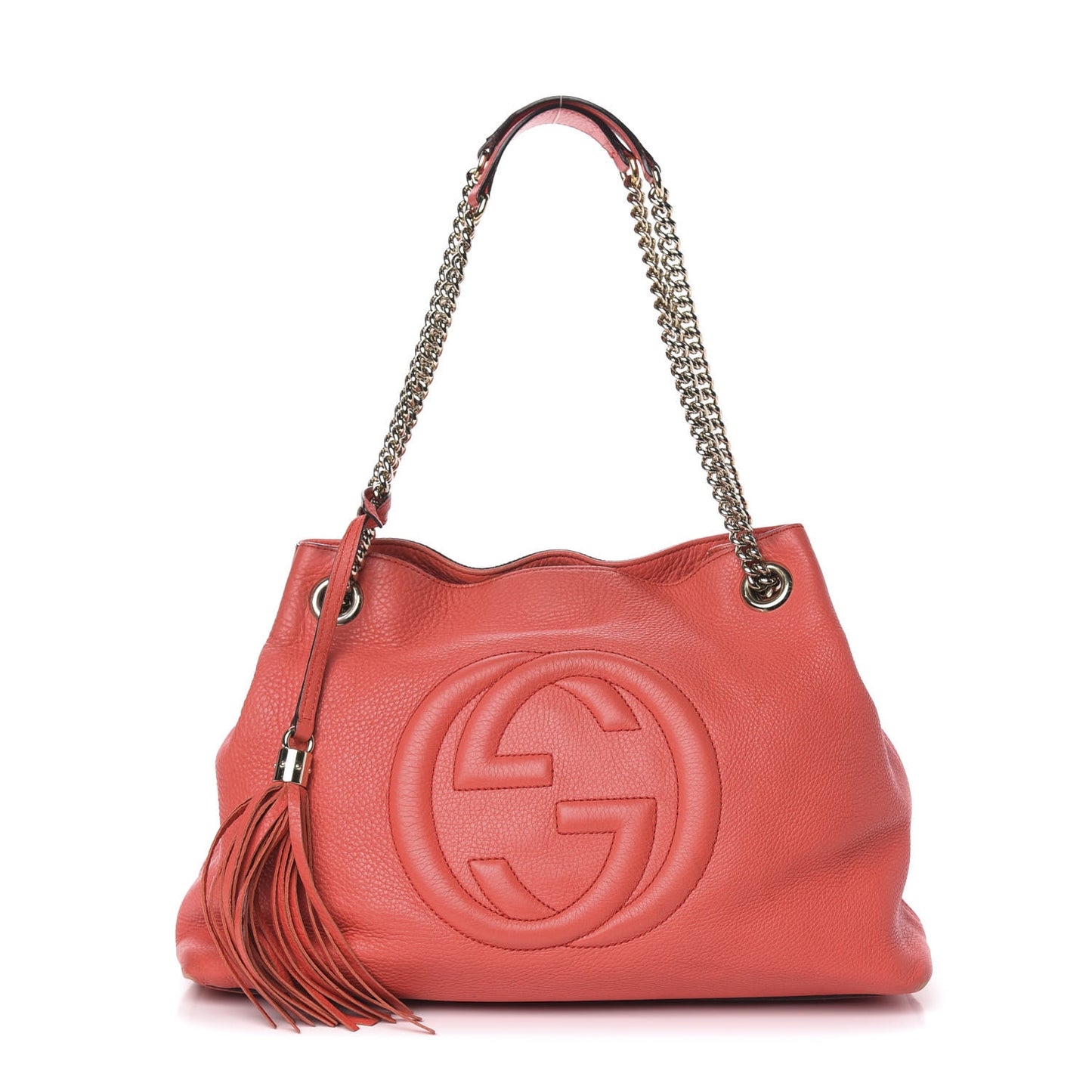 Pebbled Calfskin Medium Soho Chain Shoulder Bag Begonia Pink
