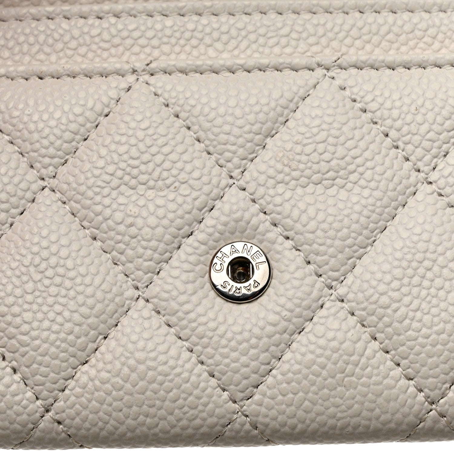 Chanel Caviar Quilted Flap Card Holder Wallet White 9 of 9