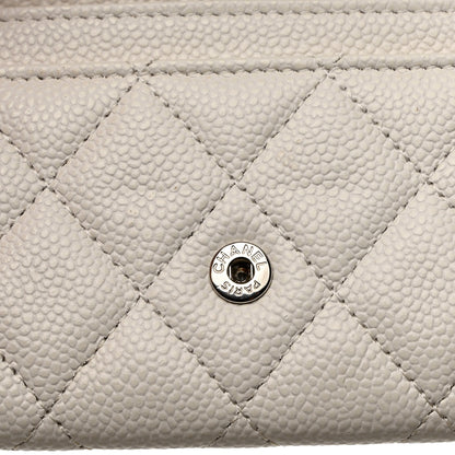 Chanel Caviar Quilted Flap Card Holder Wallet White 9 of 9